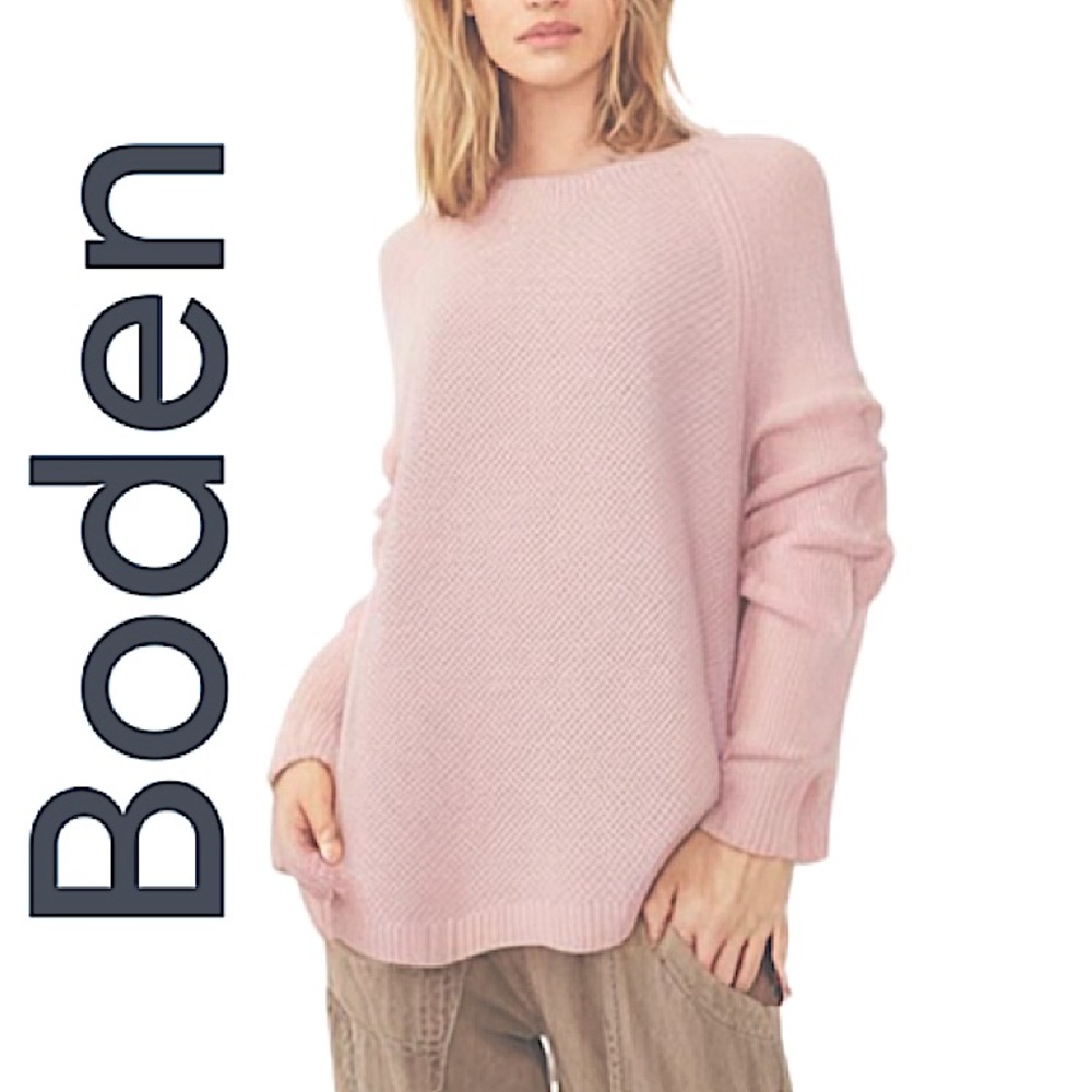 BODEN.EUC.Gorgeous crew neck long sleeve knit sweater. Soft pink. Size 12